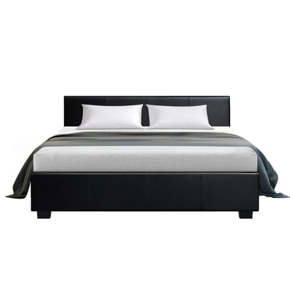 Artiss Bed Frame Queen Size Gas Lift Black NINO - Cosy Abode