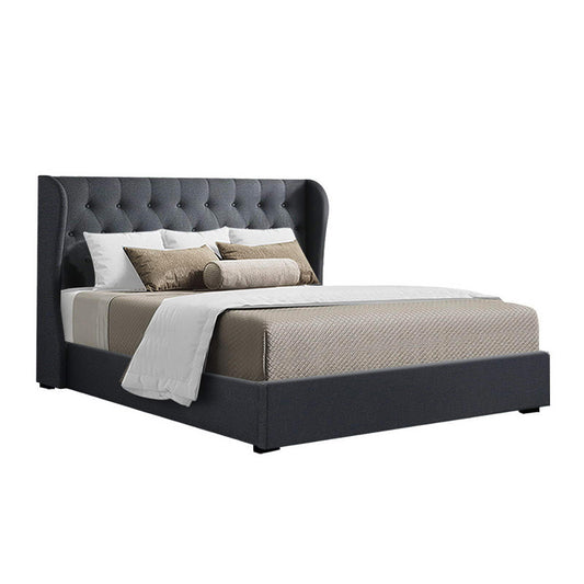 Artiss Bed Frame Queen Size Gas Lift Charcoal ISSA - Cosy Abode