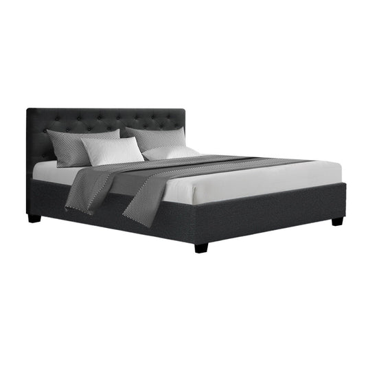 Artiss Bed Frame Queen Size Gas Lift Charcoal VILA - Cosy Abode