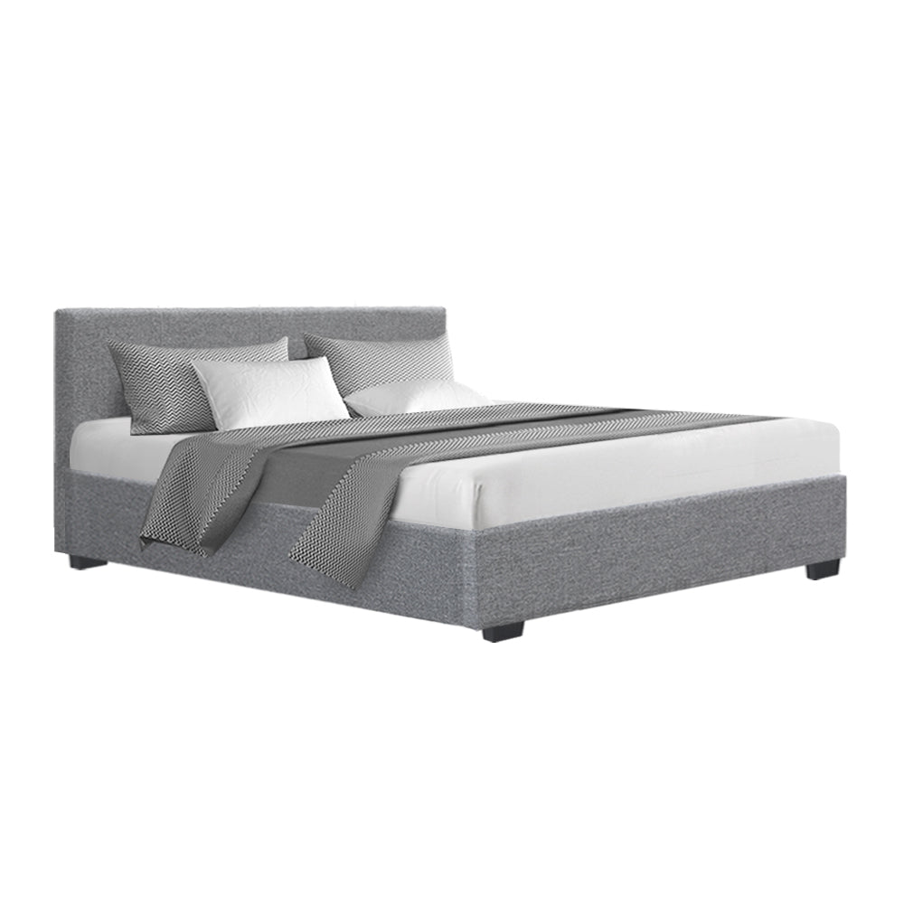 Artiss Bed Frame Queen Size Gas Lift Grey NINO - Cosy Abode