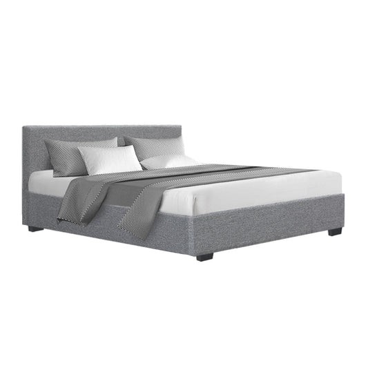 Artiss Bed Frame Queen Size Gas Lift Grey NINO - Cosy Abode