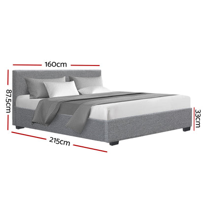 Artiss Bed Frame Queen Size Gas Lift Grey NINO - Cosy Abode