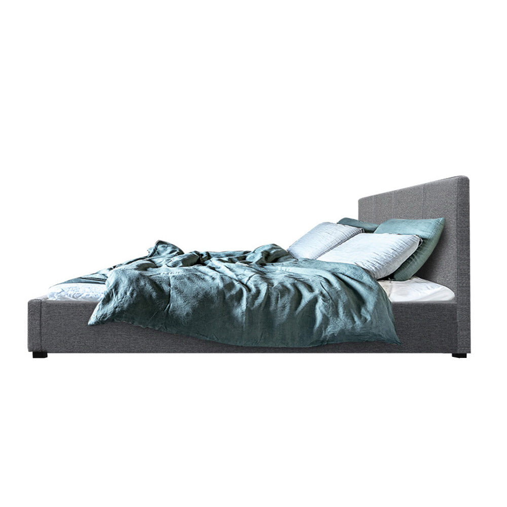Artiss Bed Frame Queen Size Gas Lift Grey NINO - Cosy Abode