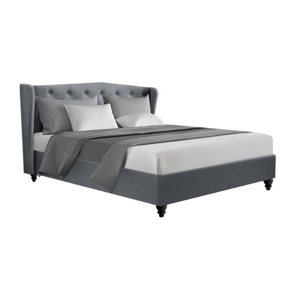 Artiss Bed Frame Queen Size Grey PIER - Cosy Abode