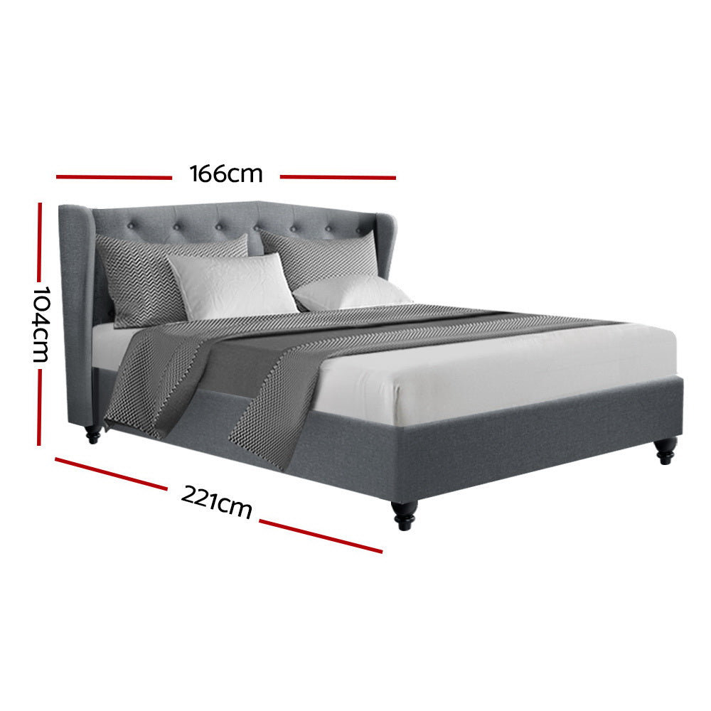Artiss Bed Frame Queen Size Grey PIER - Cosy Abode