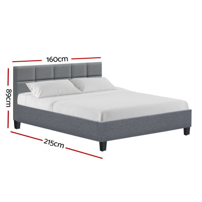 Artiss Bed Frame Queen Size Grey TINO - Cosy Abode