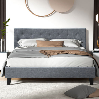 Artiss Bed Frame Queen Size Grey VANKE - Cosy Abode