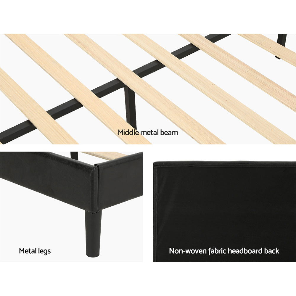 Artiss Bed Frame Queen Size LED Black RAVI - Cosy Abode