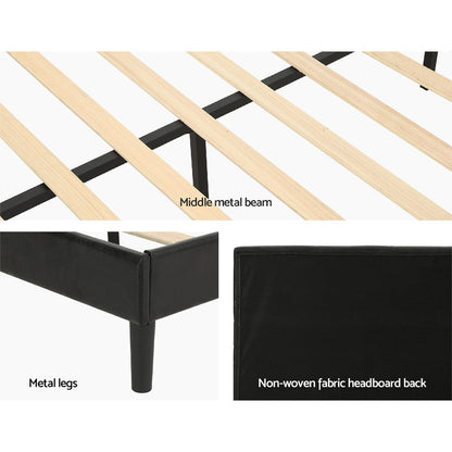 Artiss Bed Frame Queen Size LED Black RAVI - Cosy Abode