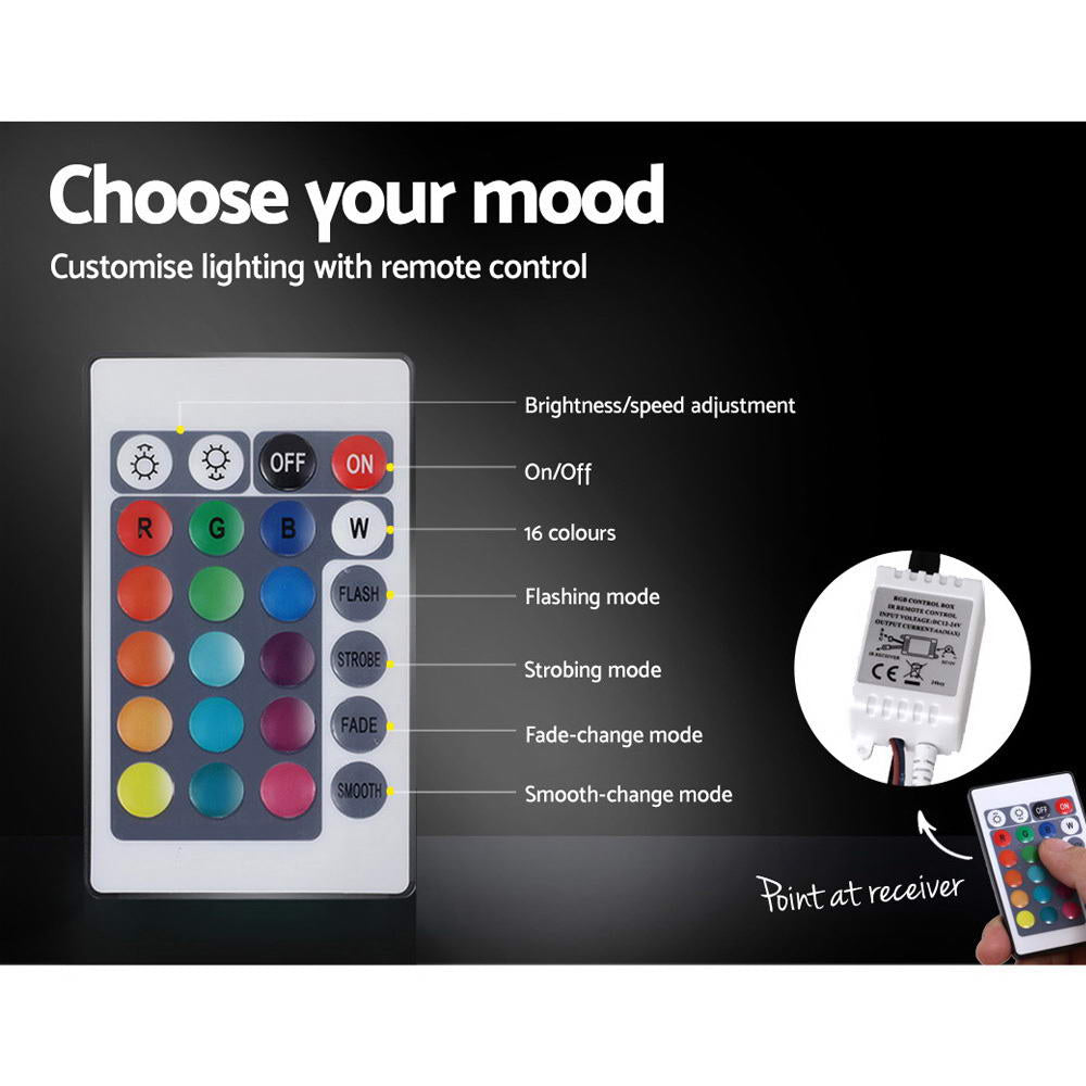 Artiss Bed Frame Queen Size LED Gas Lift White COLE - Cosy Abode