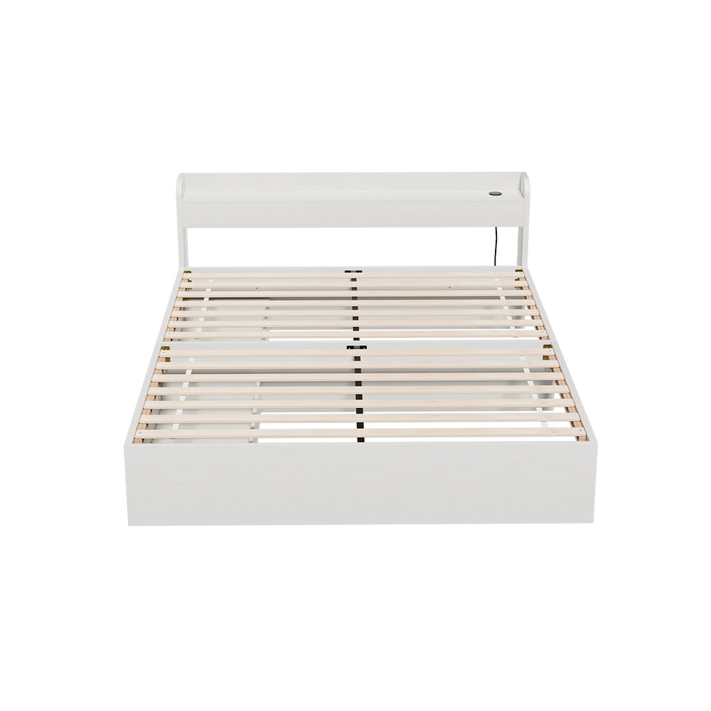 Artiss Bed Frame Queen Size Mattress Base wtih Charging Ports 2 Storage Drawers - Cosy Abode