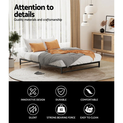 Artiss Bed Frame Queen Size Metal BERU - Cosy Abode