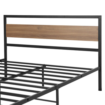 Artiss Bed Frame Queen Size Metal Base Mattress Platform Foundation Black DREW - Cosy Abode