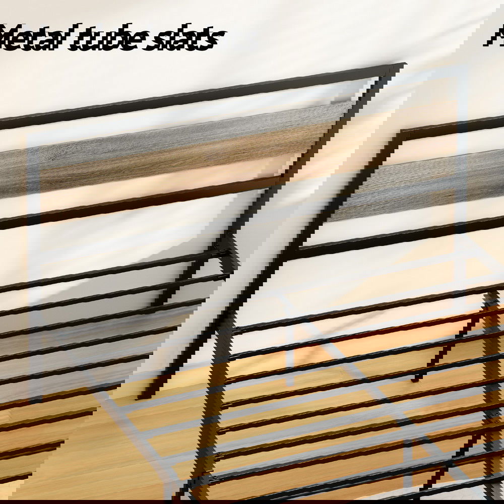 Artiss Bed Frame Queen Size Metal Base Mattress Platform Foundation Black DREW - Cosy Abode