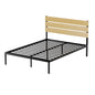 Artiss Bed Frame Queen Size Metal Base Mattress Platform Foundation Black PAULA - Cosy Abode