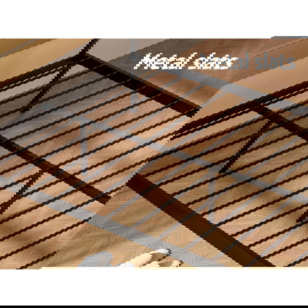 Artiss Bed Frame Queen Size Metal Base Mattress Platform Foundation Black PAULA - Cosy Abode