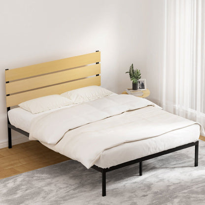 Artiss Bed Frame Queen Size Metal Base Mattress Platform Foundation Black PAULA - Cosy Abode