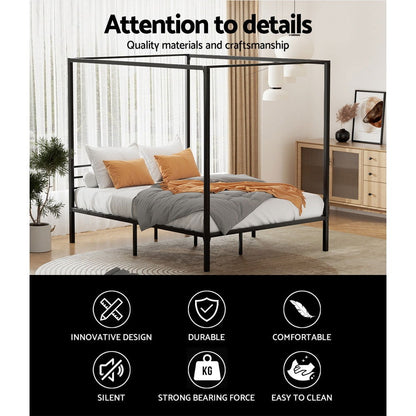Artiss Bed Frame Queen Size Metal Frame POCHY - Cosy Abode