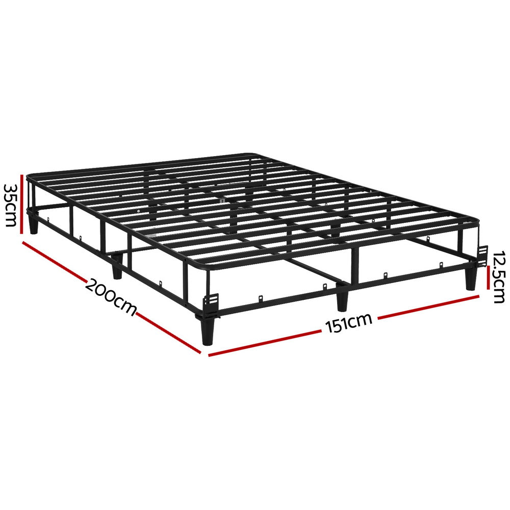 Artiss Bed Frame Queen Size Metal Grey MASON - Cosy Abode