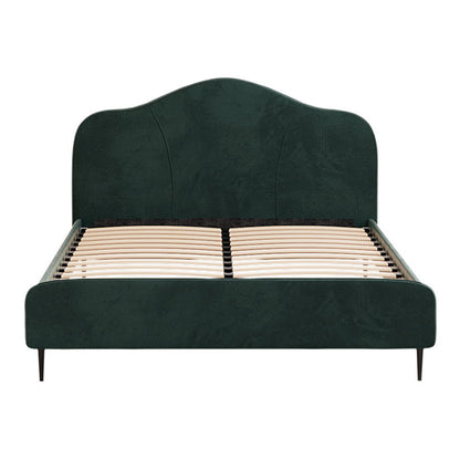 Artiss Bed Frame Queen Size Velvet Dark Green OLAN - Cosy Abode