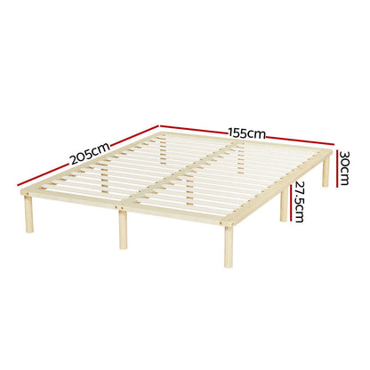Artiss Bed Frame Queen Size Wooden Base Mattress Platform Timber Pine AMBA - Cosy Abode