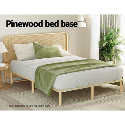 Artiss Bed Frame Queen Size Wooden Base Mattress Platform Timber Pine AMBA - Cosy Abode