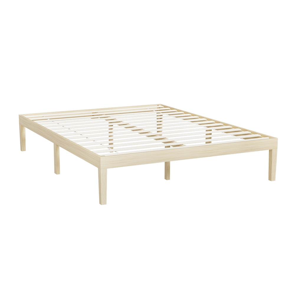 Artiss Bed Frame Queen Size Wooden Base Mattress Platform Timber Pine BRUNO - Cosy Abode