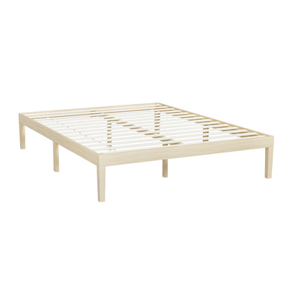 Artiss Bed Frame Queen Size Wooden Base Mattress Platform Timber Pine BRUNO - Cosy Abode