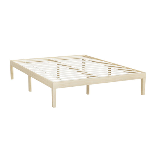 Artiss Bed Frame Queen Size Wooden Base Mattress Platform Timber Pine BRUNO - Cosy Abode