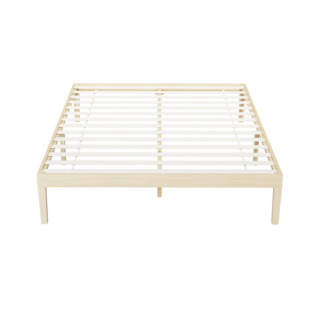Artiss Bed Frame Queen Size Wooden Base Mattress Platform Timber Pine BRUNO - Cosy Abode
