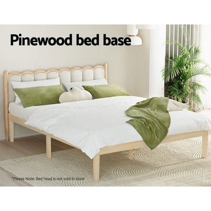 Artiss Bed Frame Queen Size Wooden Base Mattress Platform Timber Pine BRUNO - Cosy Abode