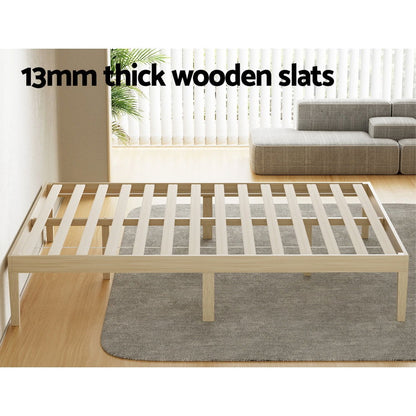 Artiss Bed Frame Queen Size Wooden Base Mattress Platform Timber Pine BRUNO - Cosy Abode