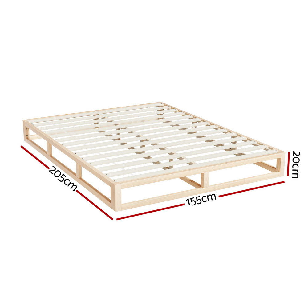 Artiss Bed Frame Queen Size Wooden Base Mattress Platform Timber Pine KALAM - Cosy Abode