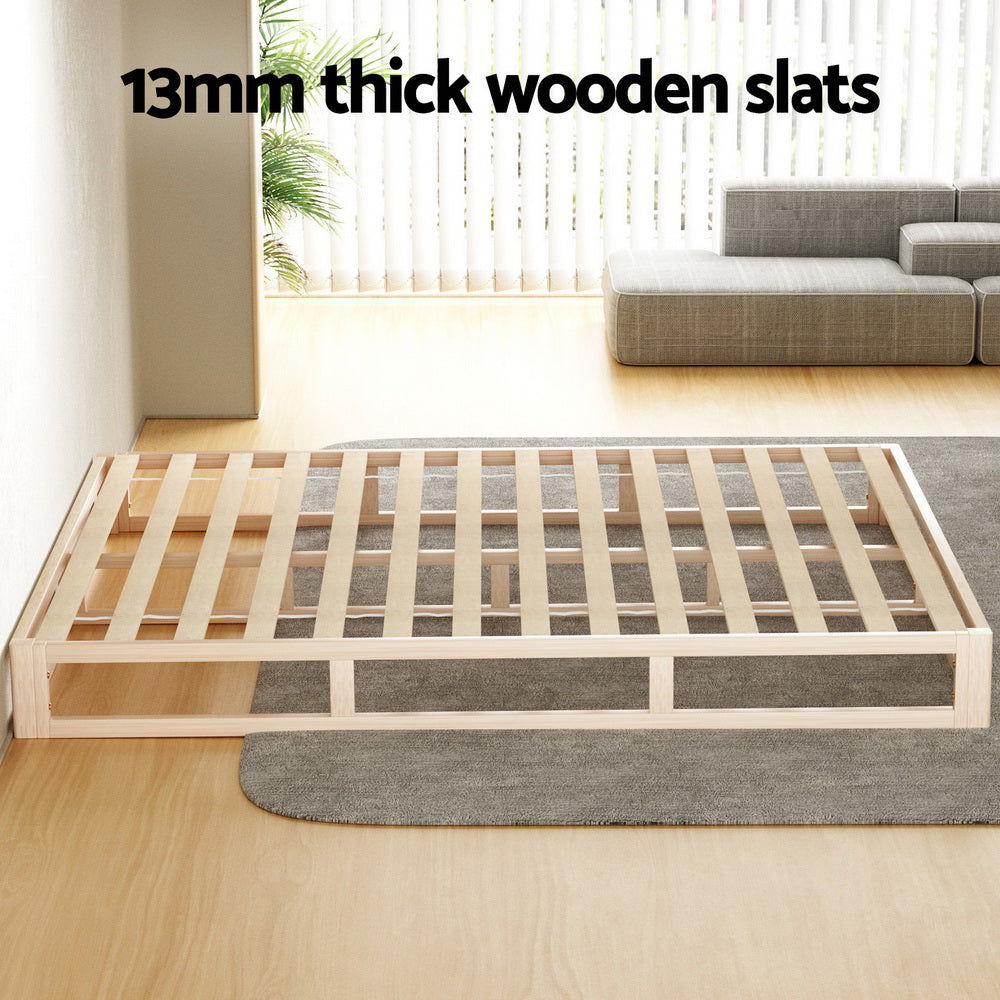 Artiss Bed Frame Queen Size Wooden Base Mattress Platform Timber Pine KALAM - Cosy Abode