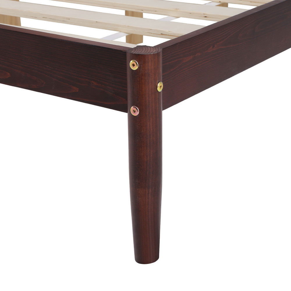 Artiss Bed Frame Queen Size Wooden Base Mattress Platform Timber Walnut VISE - Cosy Abode