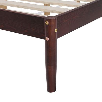 Artiss Bed Frame Queen Size Wooden Base Mattress Platform Timber Walnut VISE - Cosy Abode