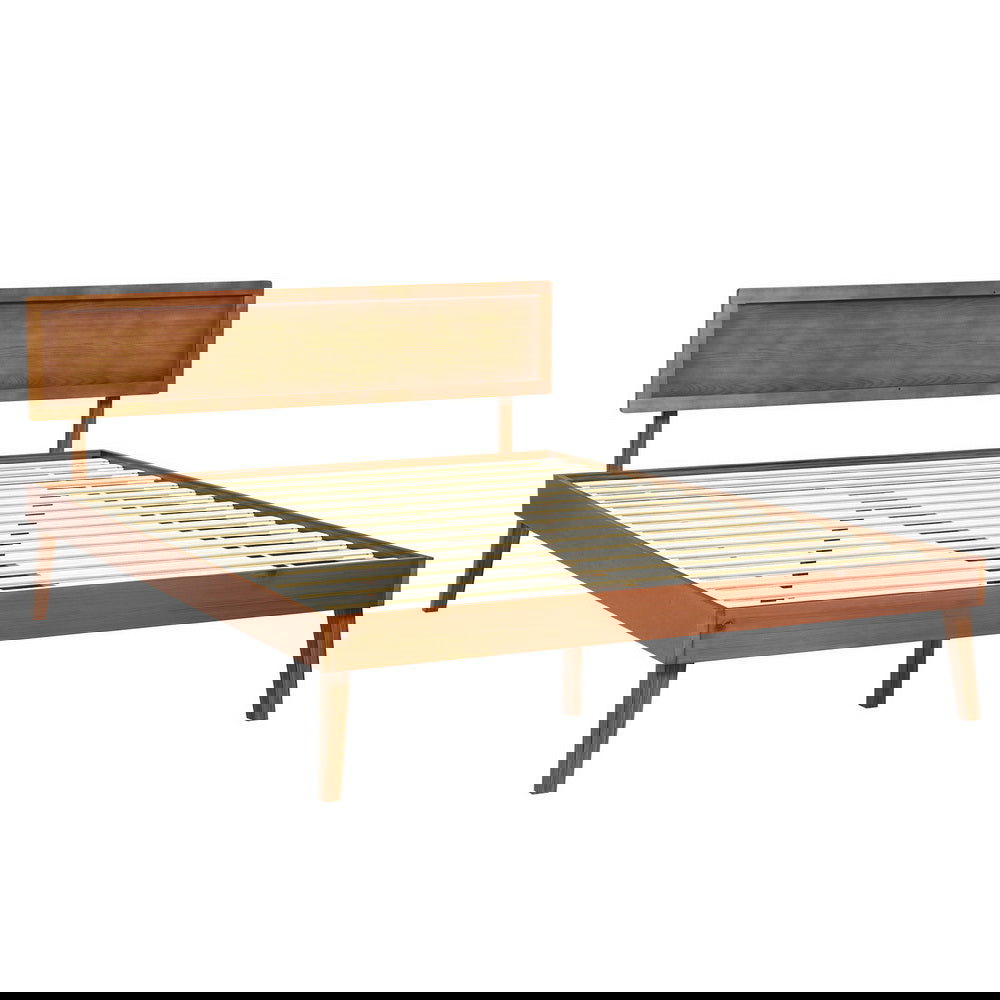 Artiss Bed Frame Queen Size Wooden Bed Base Walnut SPLAY - Cosy Abode