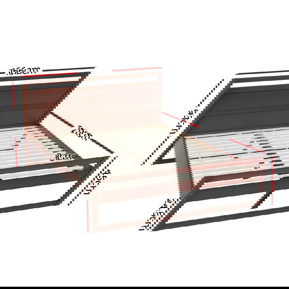 Artiss Bed Frame Queen Size Wooden Walnut WITTON - Cosy Abode