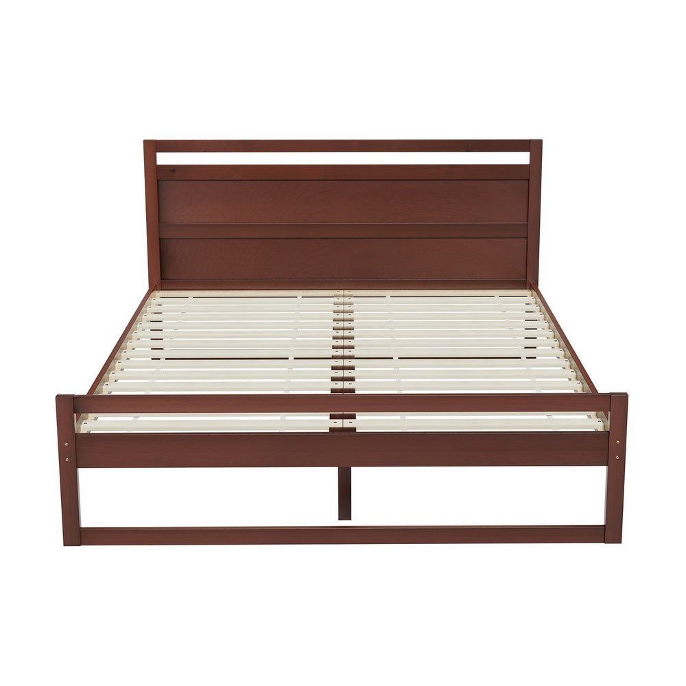 Artiss Bed Frame Queen Size Wooden Walnut WITTON - Cosy Abode