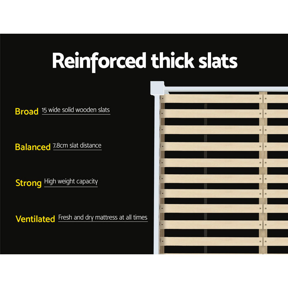 Artiss Bed Frame Queen Size Wooden White RIO - Cosy Abode