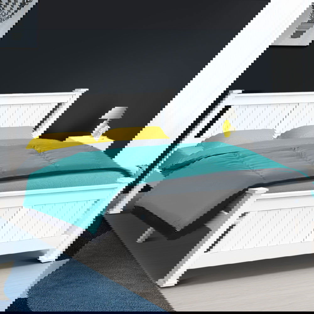 Artiss Bed Frame Queen Size Wooden White RIO - Cosy Abode