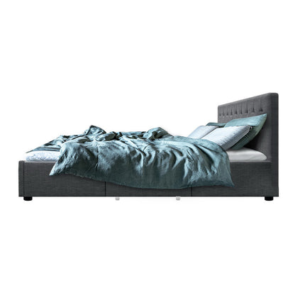 Artiss Bed Frame Queen Size with 4 Drawers Grey AVIO - Cosy Abode