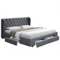 Artiss Bed Frame Queen Size with 4 Drawers Grey MILA - Cosy Abode