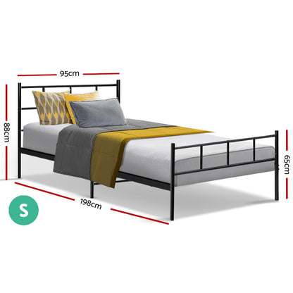 Artiss Bed Frame Single Metal Bed Frames SOL - Cosy Abode