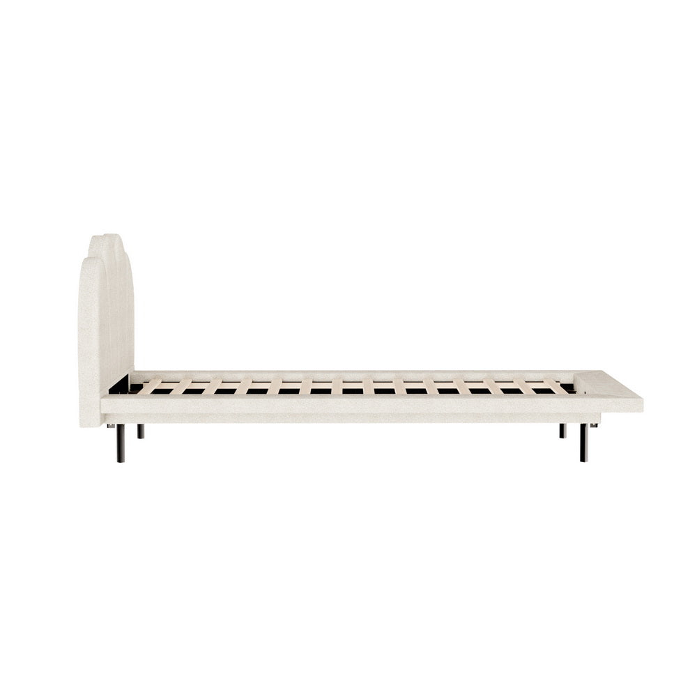Artiss Bed Frame Single Size Boucle Beige SASA - Cosy Abode