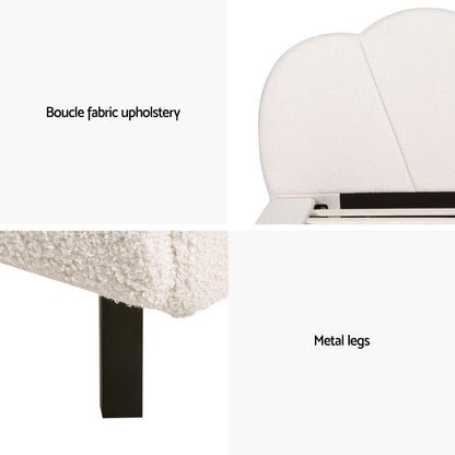 Artiss Bed Frame Single Size Boucle Beige SASA - Cosy Abode