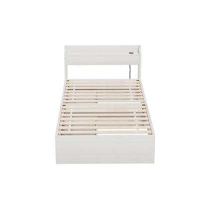 Artiss Bed Frame Single Size Mattress Base wtih Charging Ports 2 Storage Drawers - Cosy Abode