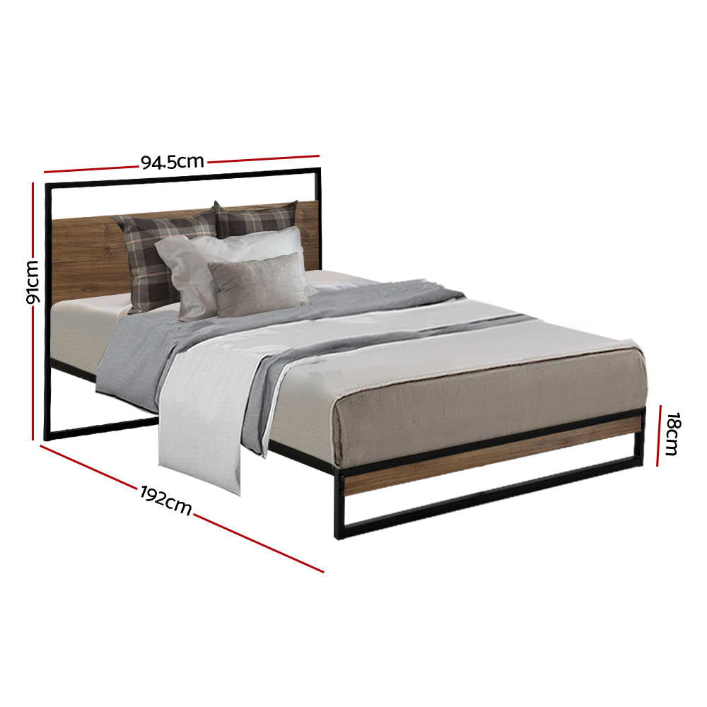 Artiss Bed Frame Single Size Metal Frame DANE - Cosy Abode