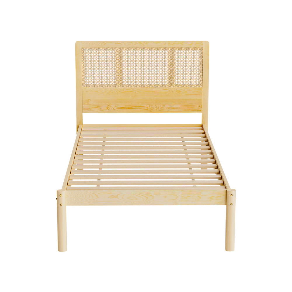 Artiss Bed Frame Single Size Rattan Wooden RITA - Cosy Abode