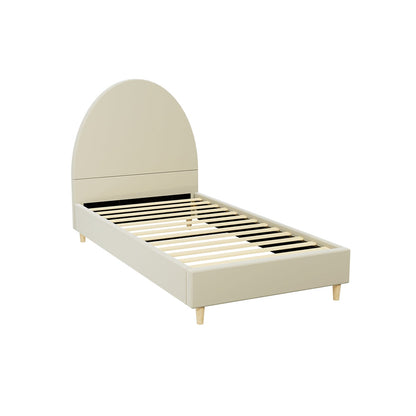 Artiss Bed Frame Single Size Velvet Cream ELLA - Cosy Abode